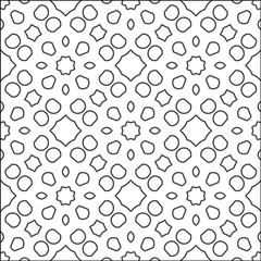 Stylish texture with figures from lines.Abstract geometric black and white pattern for web page, textures, card, poster, fabric, textile. Monochrome graphic repeating design. 