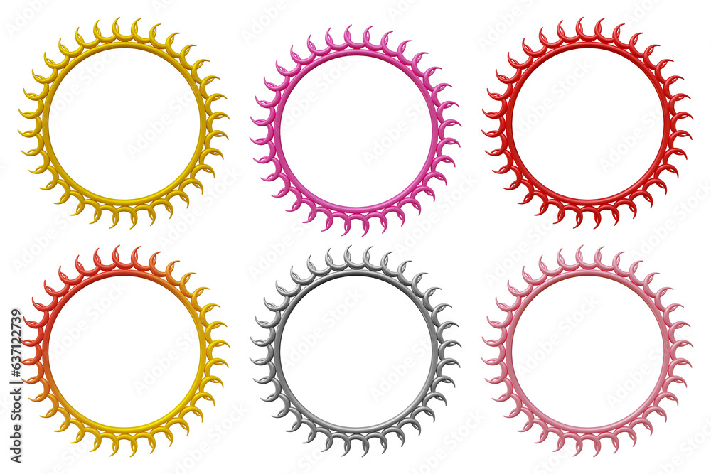 Poster set of frames design in 3d rendering isolated on transparent background. geometric shapes for templa