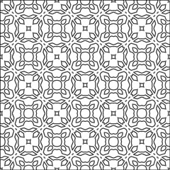 Stylish texture with figures from lines.Abstract geometric black and white pattern for web page, textures, card, poster, fabric, textile. Monochrome graphic repeating design. 