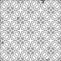 Stylish texture with figures from lines.Abstract geometric black and white pattern for web page, textures, card, poster, fabric, textile. Monochrome graphic repeating design. 