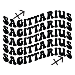 Sagittarius Zodiac Retro SVG