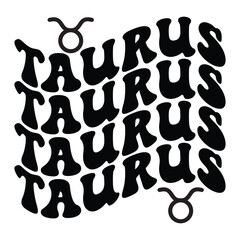Taurus Zodiac Retro SVG