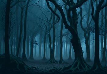 Fototapeta premium Spooky Night In The Forest