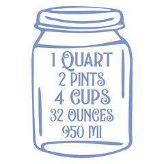 1 Quart 2 Pints 4 Cups 32 Ounces 950 MI SVG