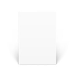 Blank cover book mockup. Vector illustration isolated on white background. It can be used for promo, catalogs, brochures, magazines, etc. Ready for your design. EPS10.