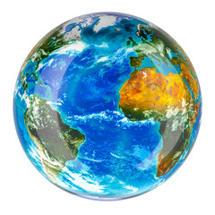 Earth Globe, 3D rendering isolated on transparent background
