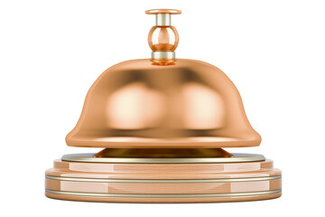 Reception bell, closeup. 3D rendering isolated on transparent background