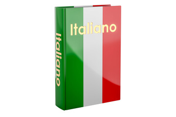 Italian language course. Italian language textbook, 3D rendering isolated on transparent background