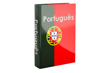 Portuguese language course. Portuguese language textbook, 3D rendering isolated on transparent background