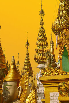 Golden spires of stupas