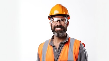 Worker in Yellow Hard Hat Smiling on Construction Site