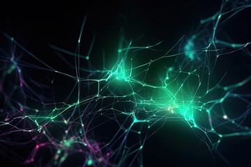 Abstract background with network close up. dark background. Generative AI