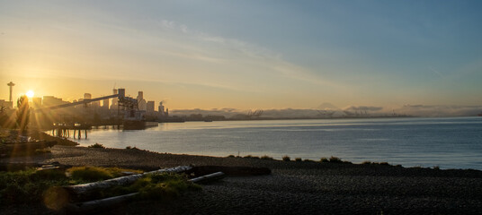 Seattle Skyline at sunrise. 