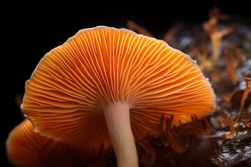 Autumnal Beauty: Gilled Mushroom Close-up - obrazy, fototapety, plakaty