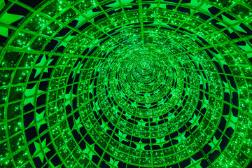 Main Christmas tree of Lisbon, Portugal on Commerce square at night