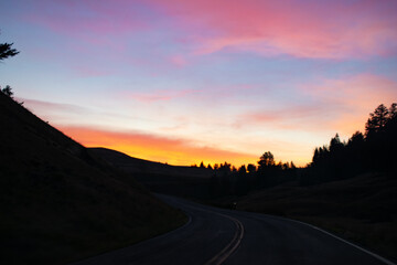 Yellowstone national park at sunrise