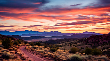 Amazing Sunset in the Desert