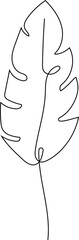 Tropical Leaf Line Art