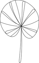 Tropical Leaf Line Art