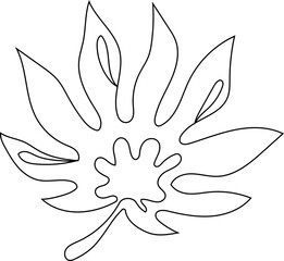 Tropical Leaf Line Art