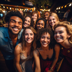 Obraz premium group of people in a bar