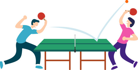 Attractive editable vector table tennis ping pong cartoon design great for your design resources print and others	 - obrazy, fototapety, plakaty
