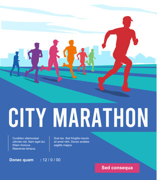 Great elegant colorful vector editable marathon poster background design for your marathon championship event	