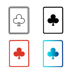 Abstract Club Playing Card Silhouette Illustration