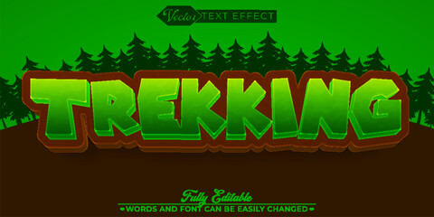 Cartoon Nature TrekkingVector Editable Text Effect Template