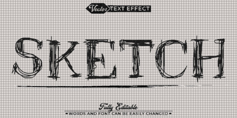 Pencil Drawing Sketch Editable Text Effect Template © Anka Design