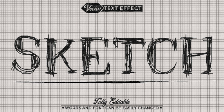 Pencil Drawing Sketch Editable Text Effect Template