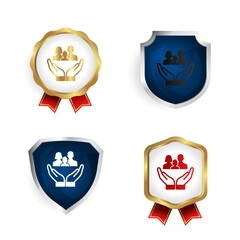Fototapeta premium Abstract Family Insurance Badge and Label Collection