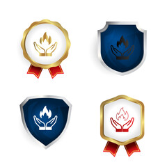 Abstract Fire Insurance Badge and Label Collection