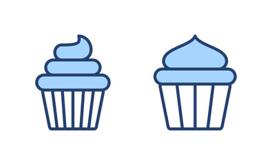 Cup cake icon vector. Cup cake sign and symbol