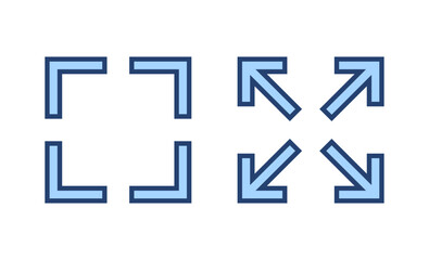 Fullscreen Icon vector. Expand to full screen sign and symbol. Arrows symbol