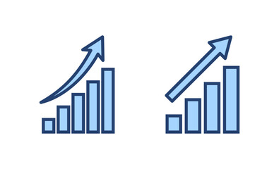 Growing graph icon vector. Chart sign and symbol. diagram icon