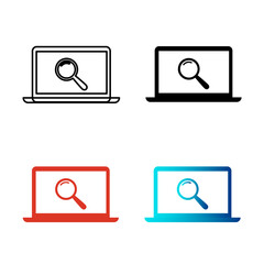 Abstract Online Research Silhouette Illustration