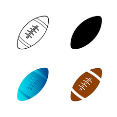 Abstract Rugby Ball Silhouette Illustration