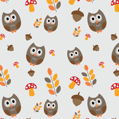 seamless pattern with owls