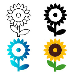 Abstract Sunflower Silhouette Illustration