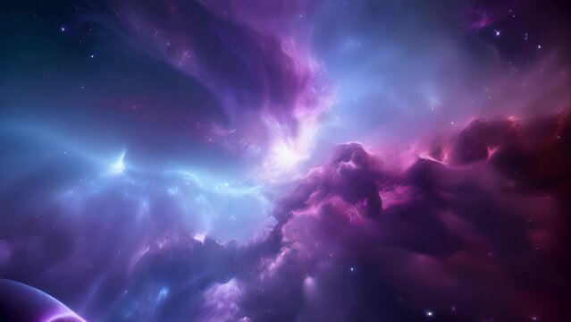 At the center of a cosmic chaos of gaseous clouds and stars stands a supernova in a magnificent display of raw energy and color. The source of its power seethes in a vibrant blend