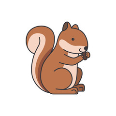 Squirrel icon. Vector illustration of a squirrel in cartoon style.