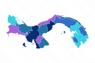 Multicolor Map of Panama With Provinces
