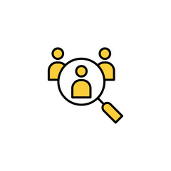 Hiring icon vector for web and mobile app. Search job vacancy sign and symbol. Human resources concept. Recruitment