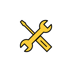 Repair tools icon vector for web and mobile app. tool sign and symbol. setting icon. Wrench and screwdriver. Service