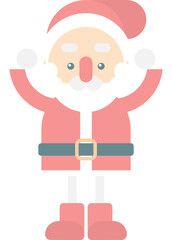 merry christmas and happy new year with cute santa claus, flat png transparent element cartoon character design