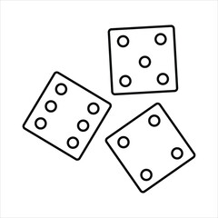 Dice, game icon. Vector illustration, flat illustration on white background.