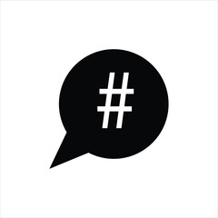 Flat design. Vector illustration. Hashtag icon flat illustration on white background..eps