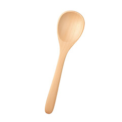 Wooden spoon isolated with clipping path on transparent background