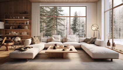 Fototapeta na wymiar Modern Scandinavian Cozy Interior